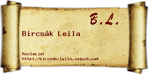 Bircsák Leila névjegykártya